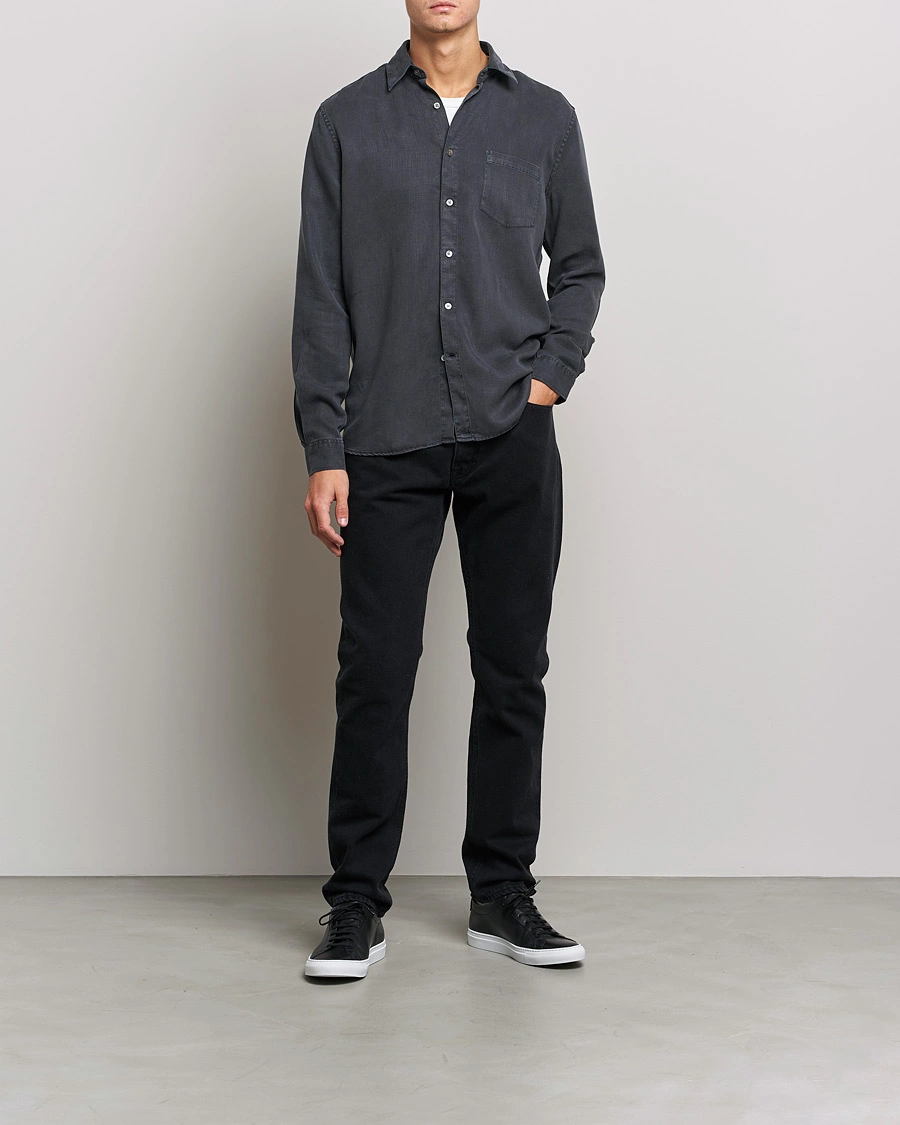 Men | Shirts | A Day's March | Daintree Lyocell Shirt Off Black