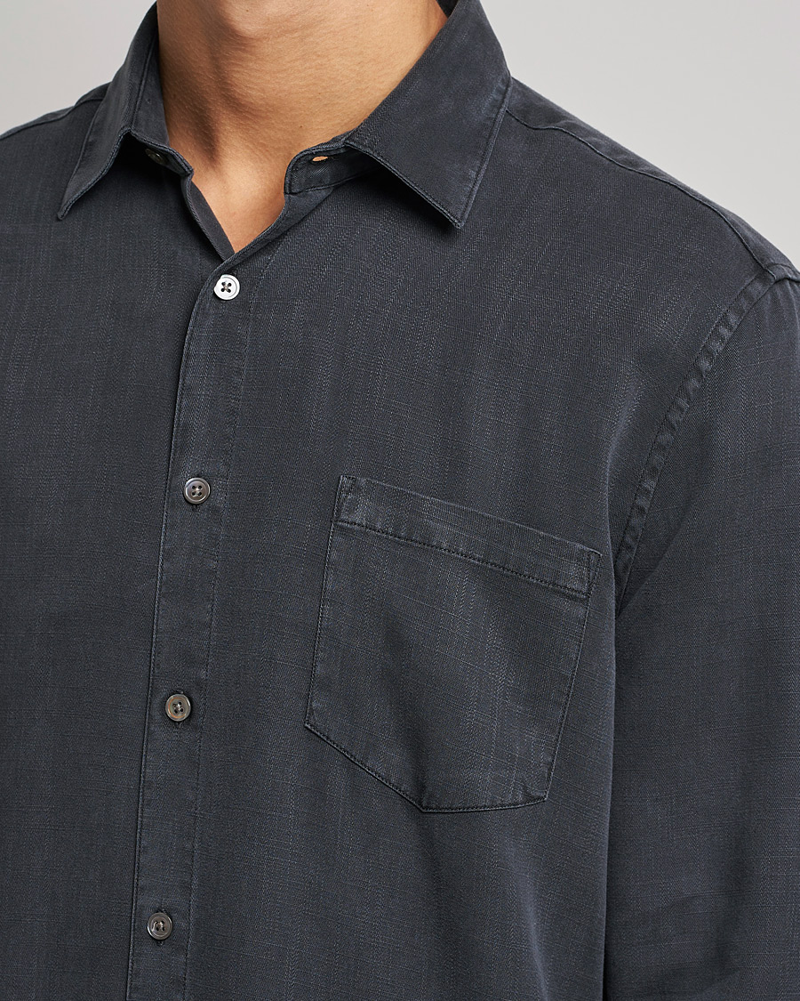 Men | Shirts | A Day's March | Daintree Lyocell Shirt Off Black
