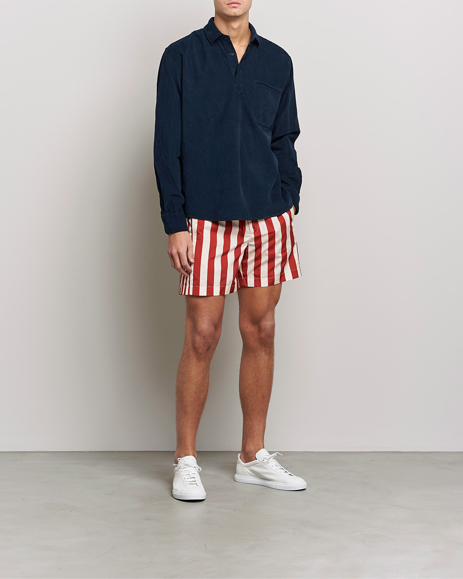 Men | Shirts | Orlebar Brown | Shanklin Cord Popover Shirt Midnight Navy