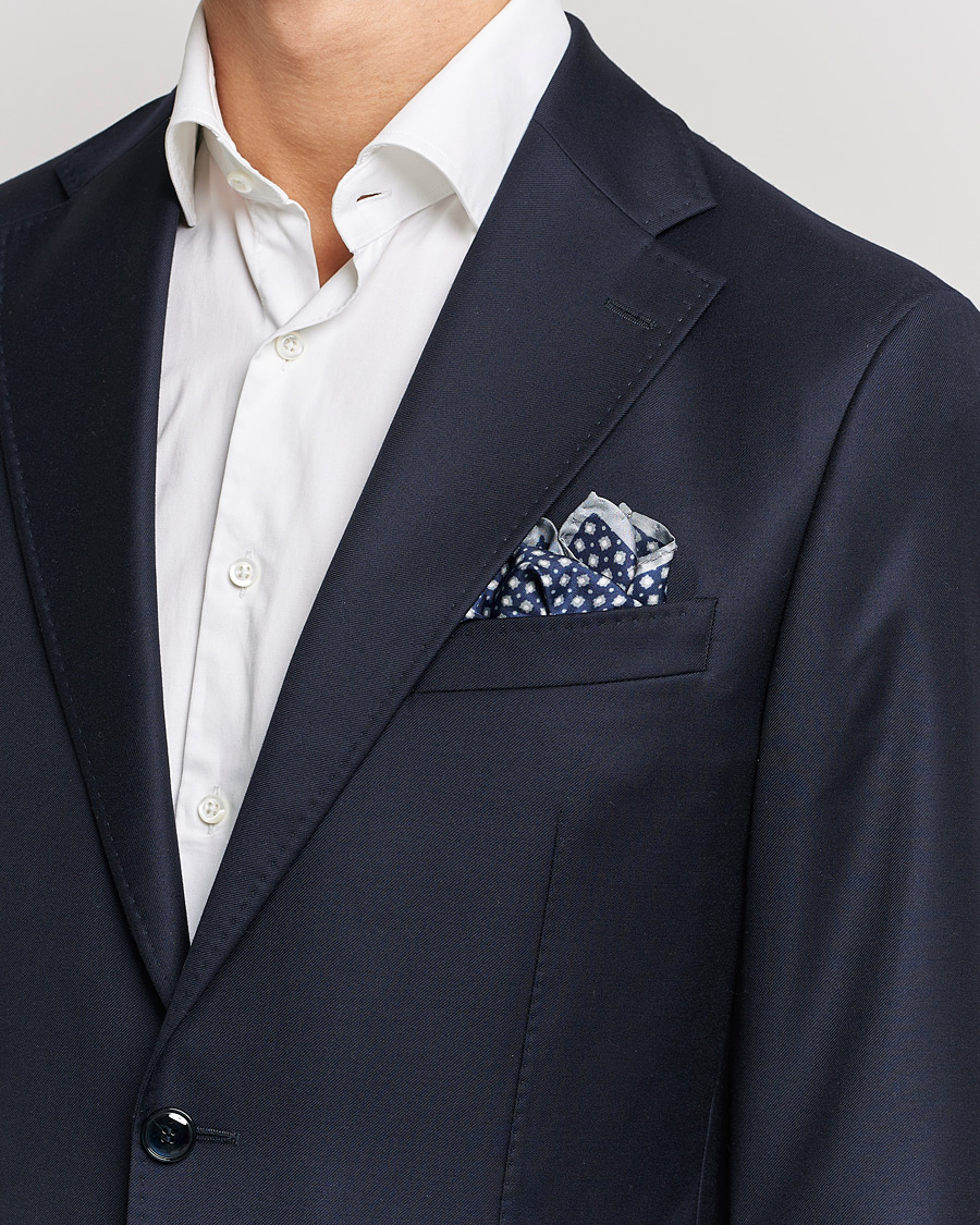 Men | Pocket Squares | Stenströms | Silk Handkerchief Navy