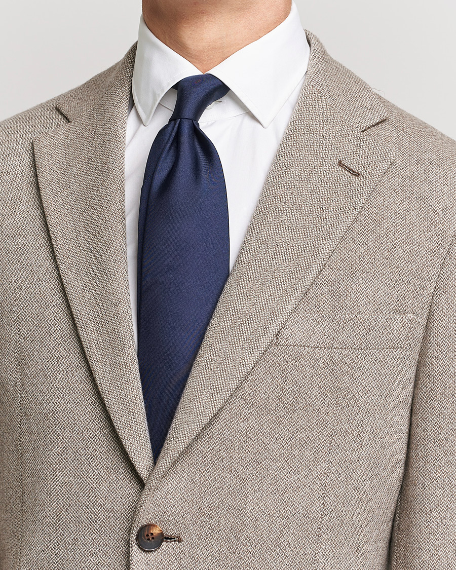 Men | Ties | Stenströms | Silk Tie Plain Navy