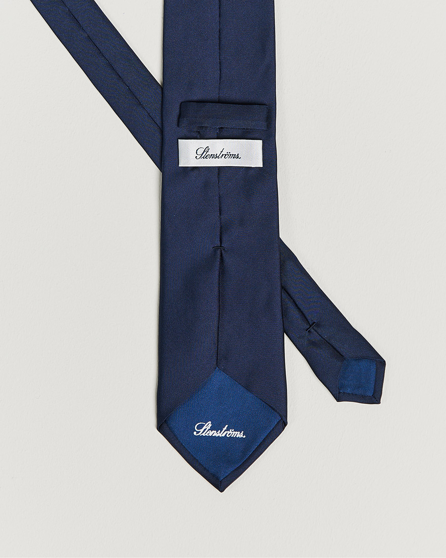 Men | Ties | Stenströms | Silk Tie Plain Navy