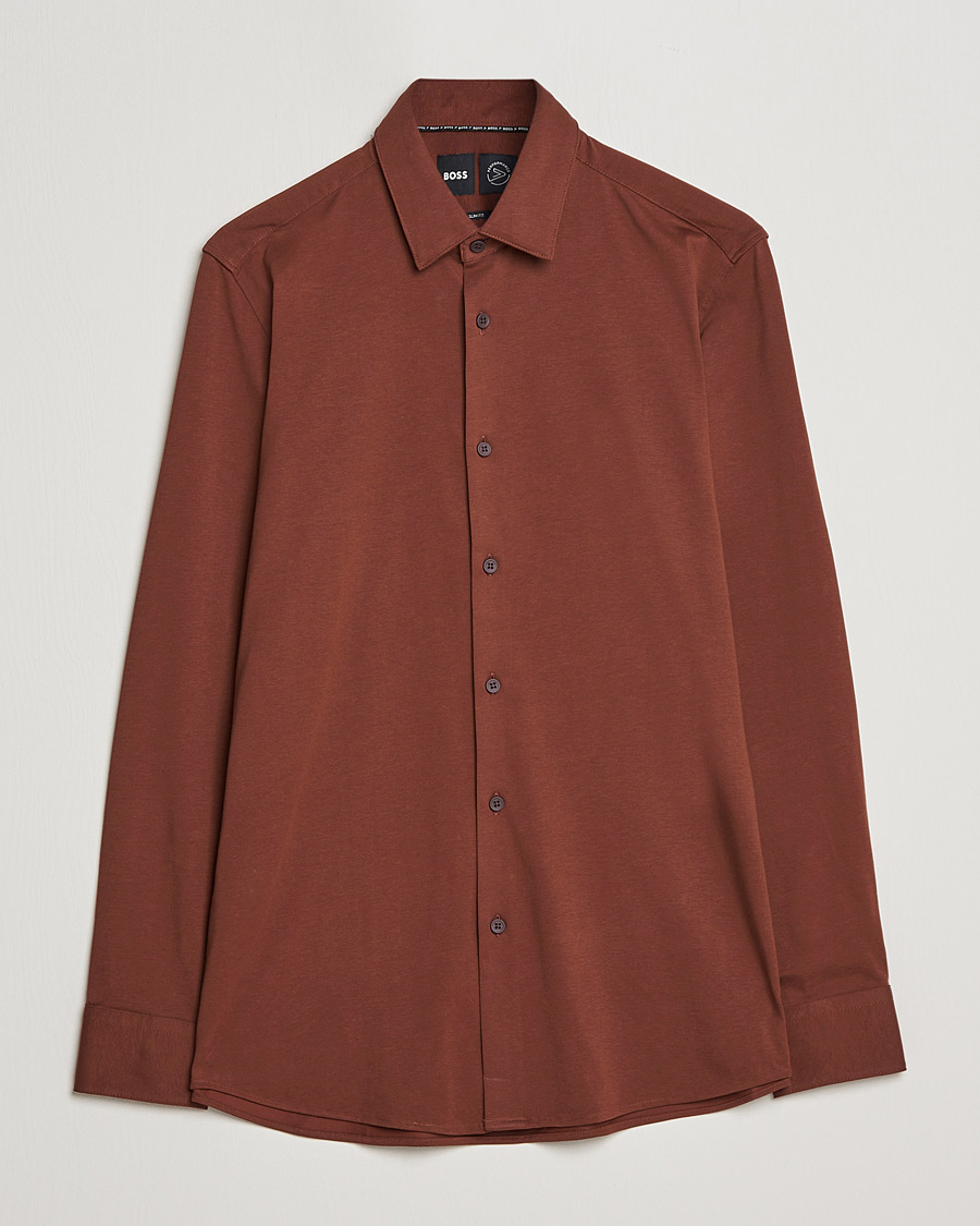 Men | Shirts | BOSS BLACK | Hank 4-Way Stretch Shirt Medium Brown