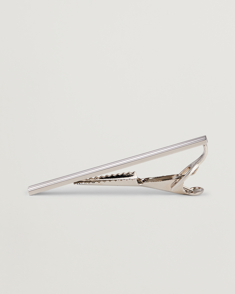 Men | Ties | Amanda Christensen | Ribbed Tie Clip Silver
