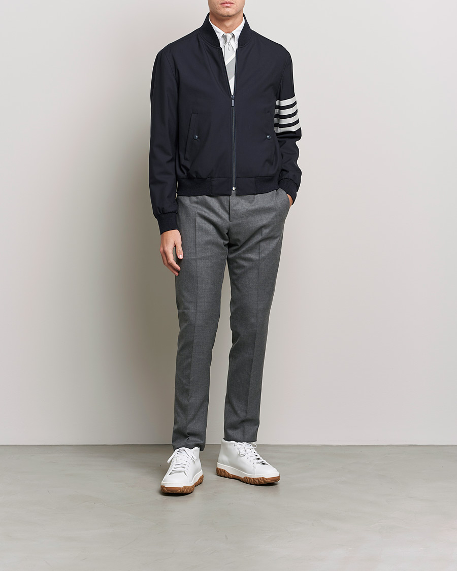 Men | Coats & Jackets | Thom Browne | 4-Bar Blouson Jacket Navy