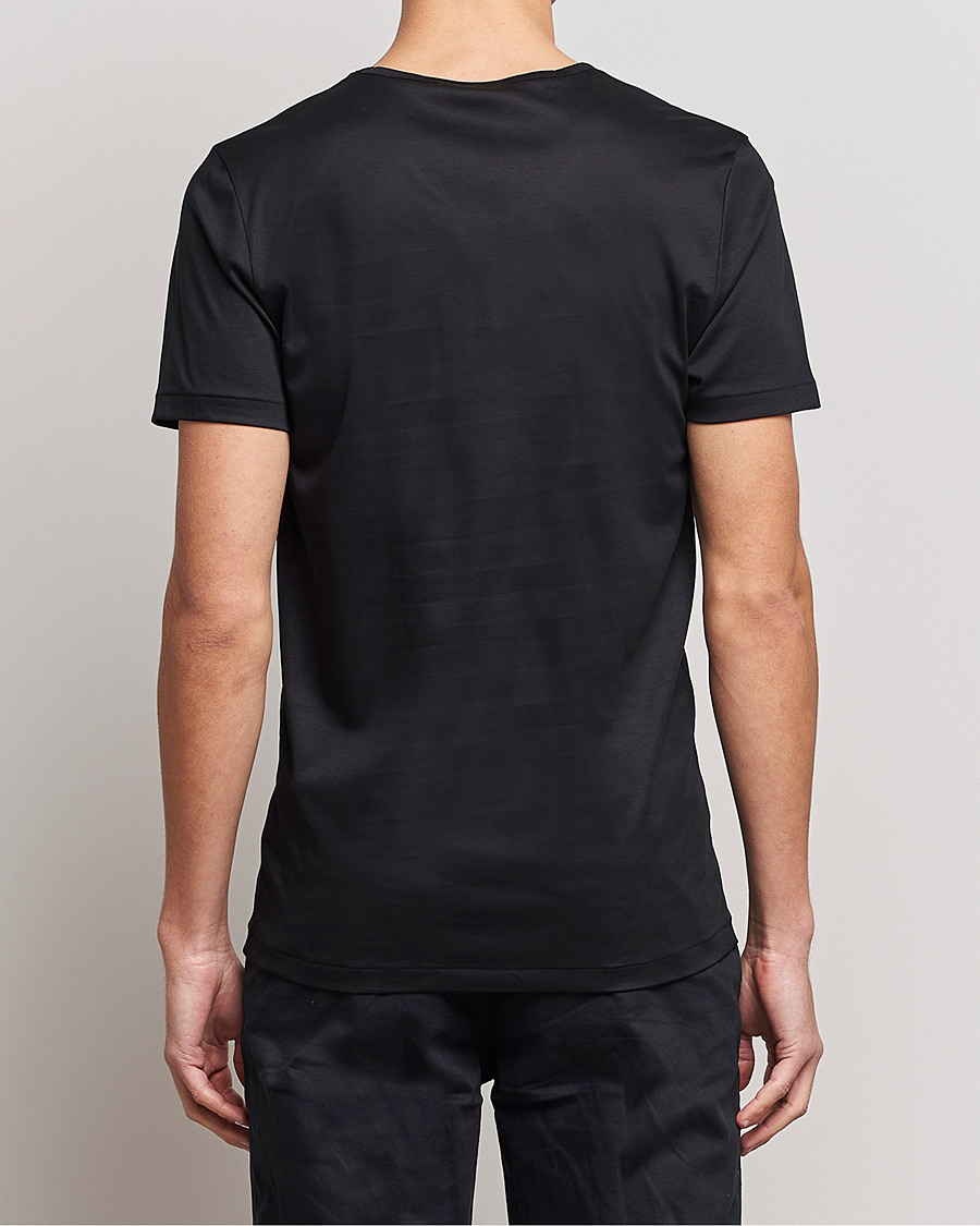 Men | T-Shirts | Zimmerli of Switzerland | Sea Island Cotton Crew Neck T-Shirt Black