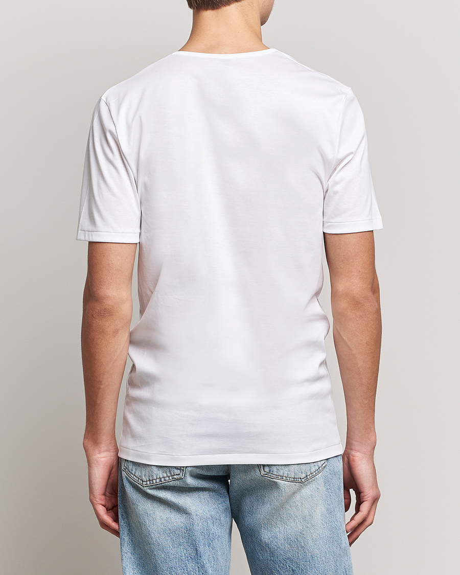 Men | T-Shirts | Zimmerli of Switzerland | Sea Island Cotton V-Neck T-Shirt White