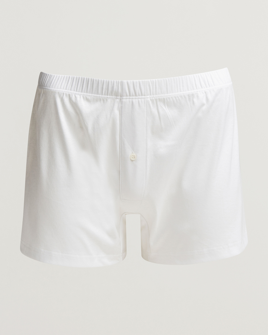 Men | Underwear & Socks | Zimmerli of Switzerland | Sea Island Cotton Boxer Shorts White