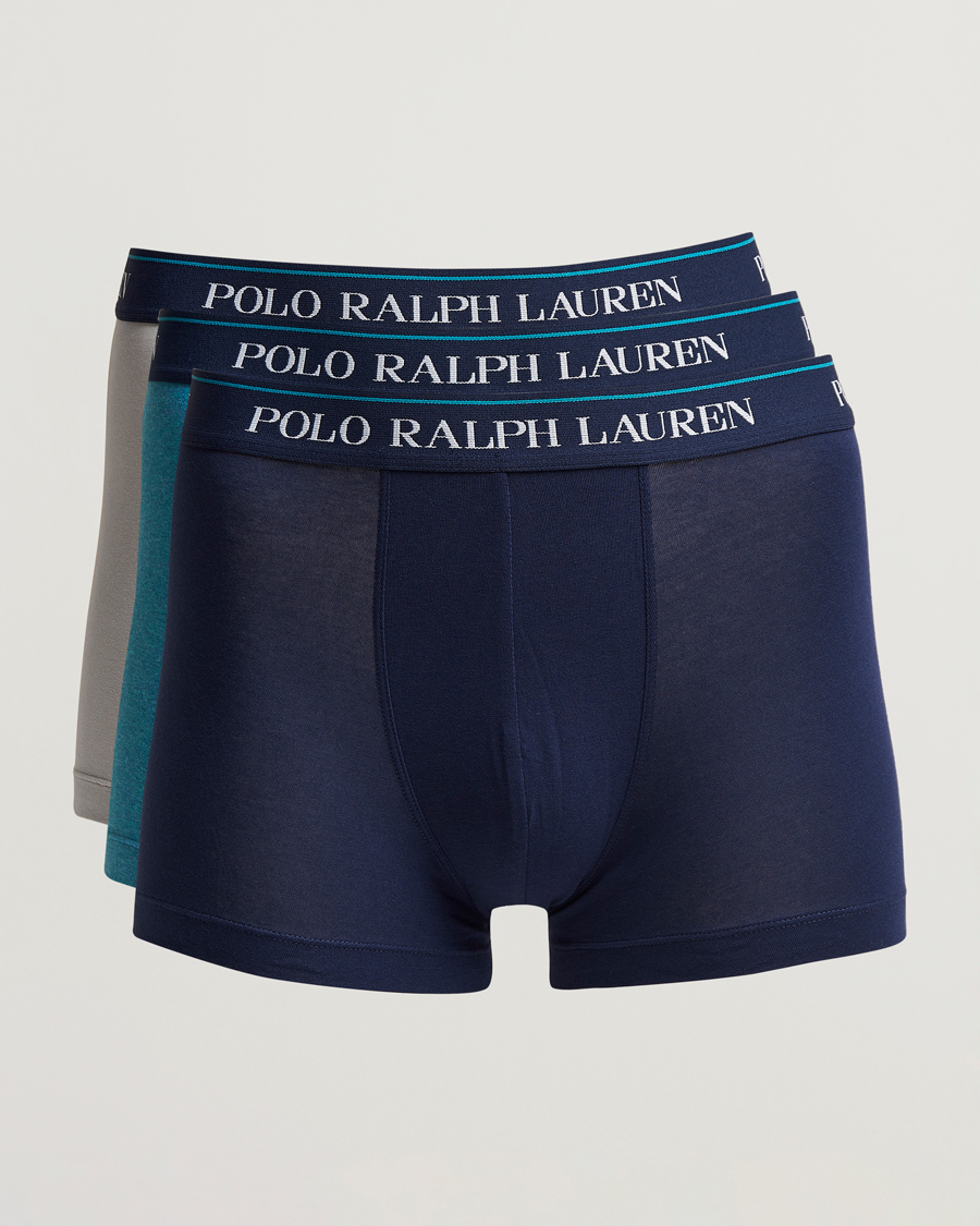 Men | Underwear & Socks | Polo Ralph Lauren | 3-Pack Trunk Grey/Peacock/Navy