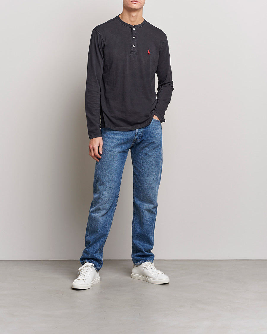Men | Sweaters & Knitwear | Polo Ralph Lauren | Slub Jersey Henley Black