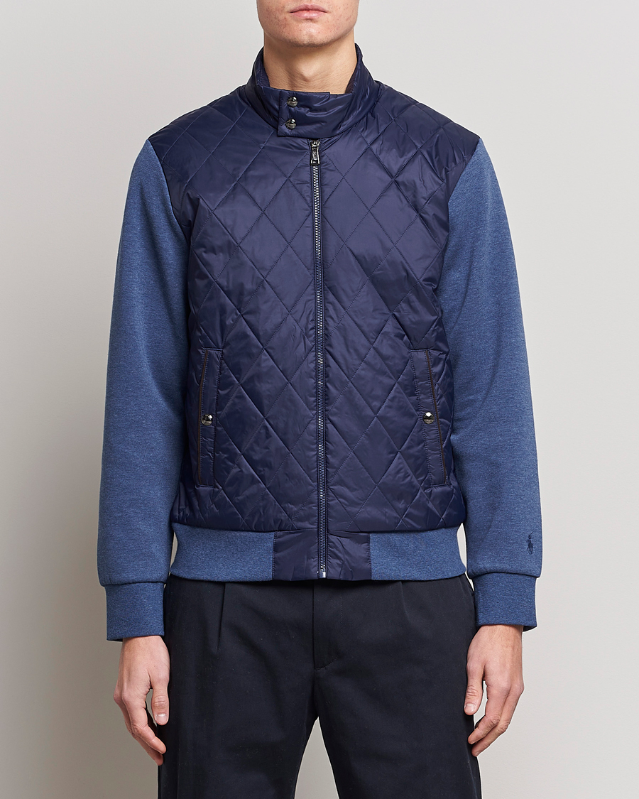 Men | Sweaters & Knitwear | Polo Ralph Lauren | Tech Double Knit Hybrid Full Zip Newport Navy