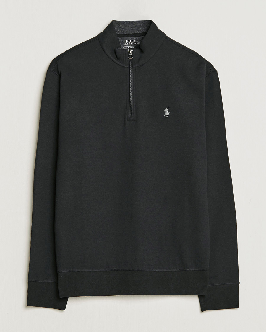 Men | Sweaters & Knitwear | Polo Ralph Lauren | Double Knit Half-Zip Sweater Polo Black