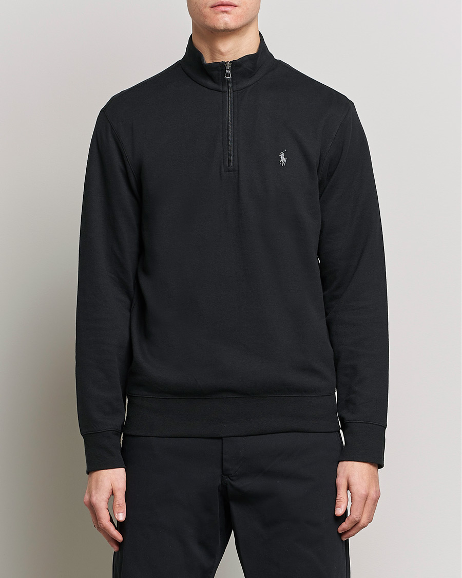 Men | Sweaters & Knitwear | Polo Ralph Lauren | Double Knit Half-Zip Sweater Polo Black