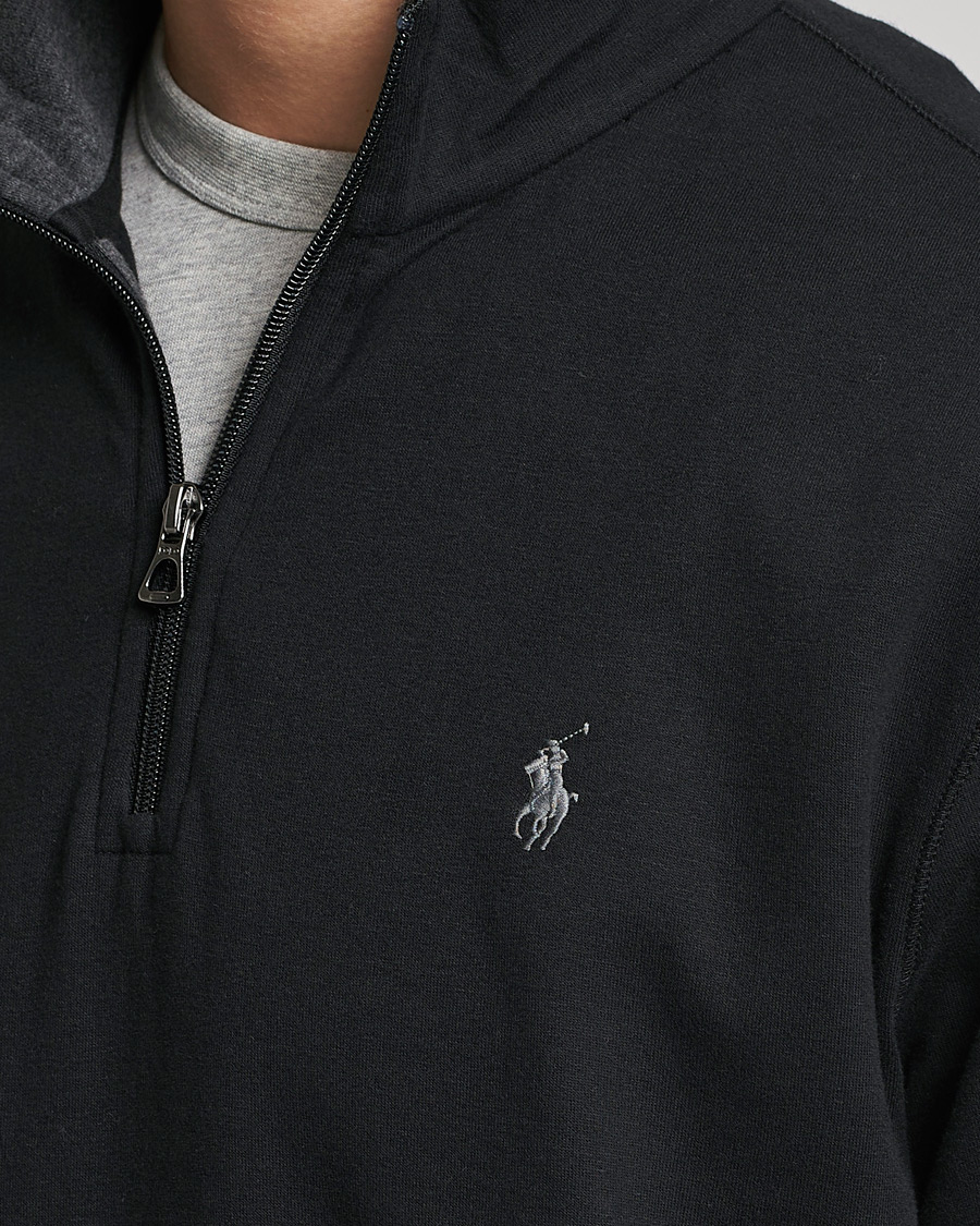 Men | Sweaters & Knitwear | Polo Ralph Lauren | Double Knit Half-Zip Sweater Polo Black