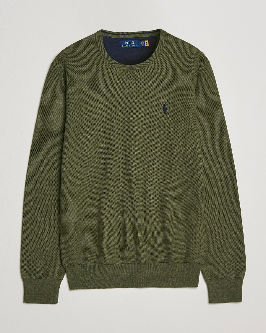 Men | Sweaters & Knitwear | Polo Ralph Lauren | Textured Knitted Crew Neck Olive Heather