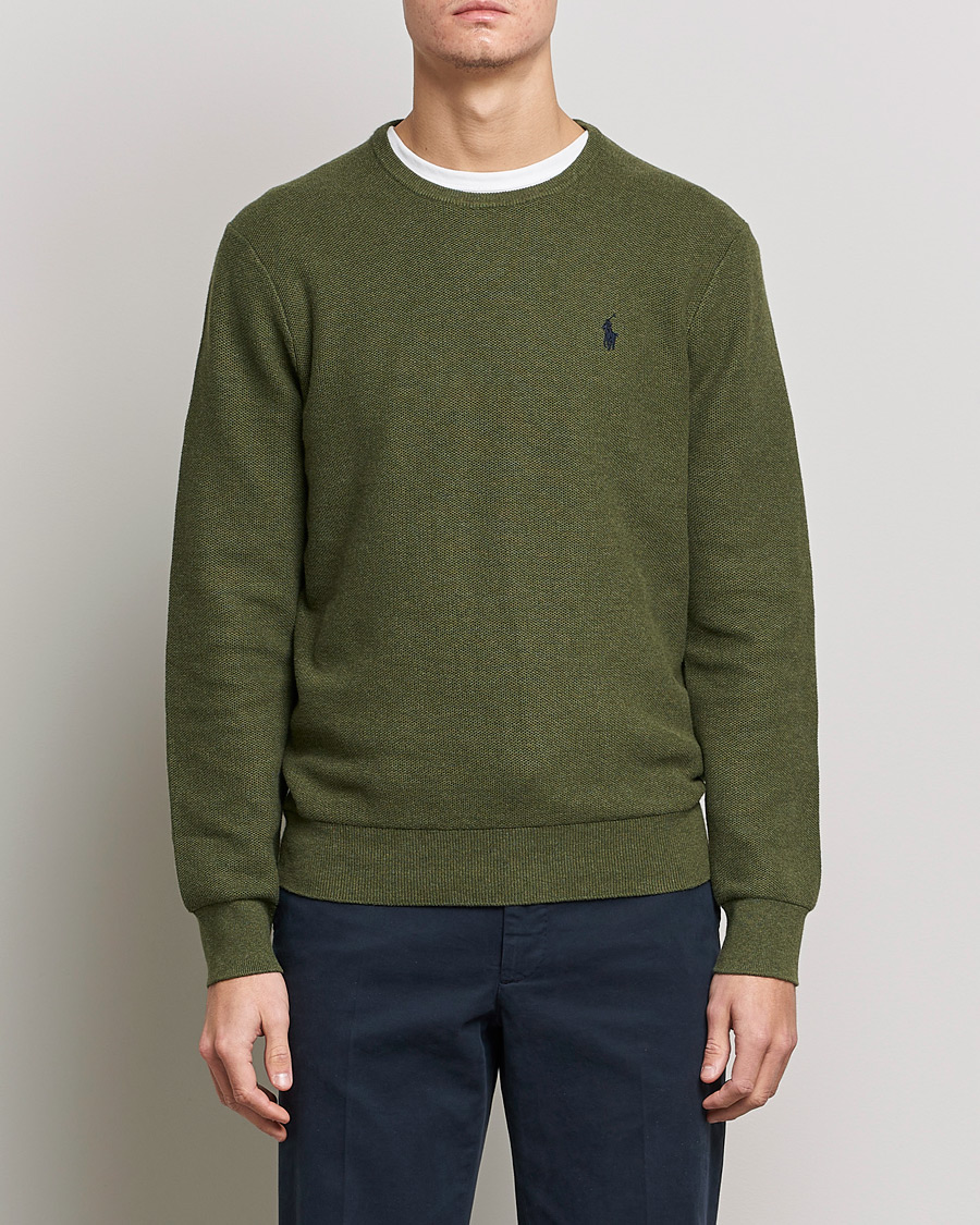 Men | Sweaters & Knitwear | Polo Ralph Lauren | Textured Knitted Crew Neck Olive Heather