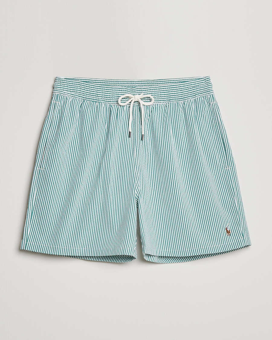 Men | Swimwear | Polo Ralph Lauren | Recycled Traveler Seersucker Swimshorts Green