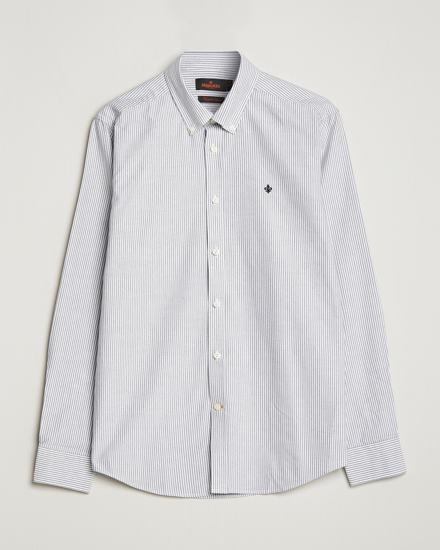 Men | Shirts | Morris | Douglas Oxford Striped Shirt Blue