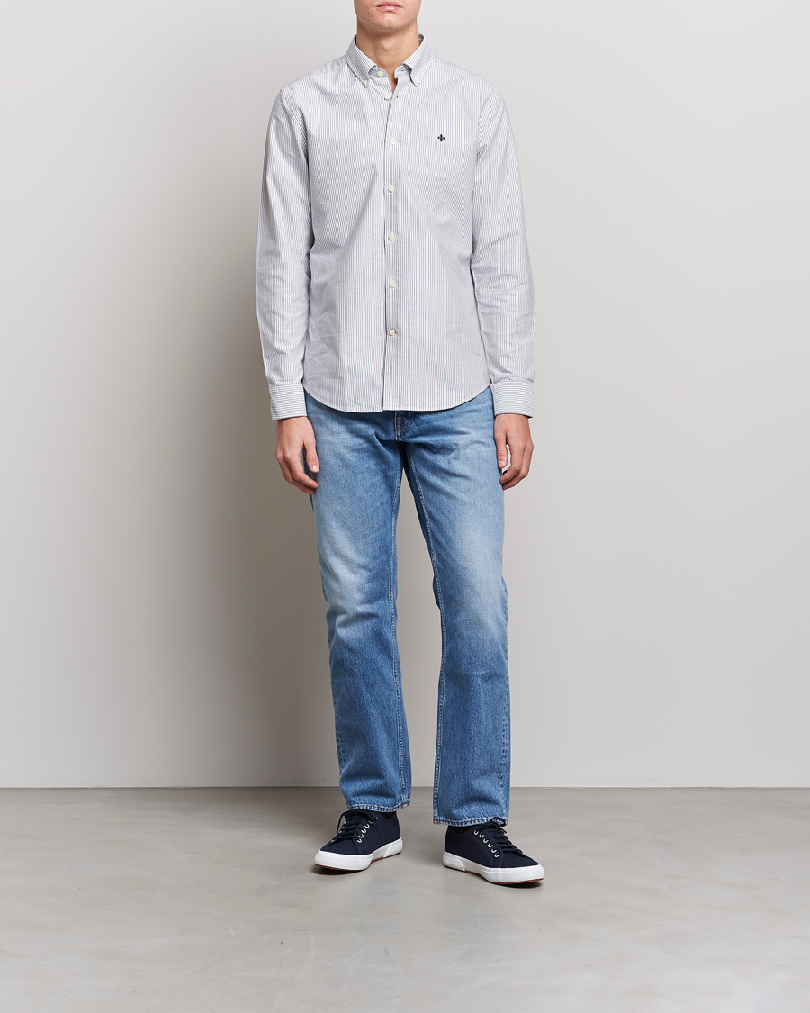 Men | Shirts | Morris | Douglas Oxford Striped Shirt Blue