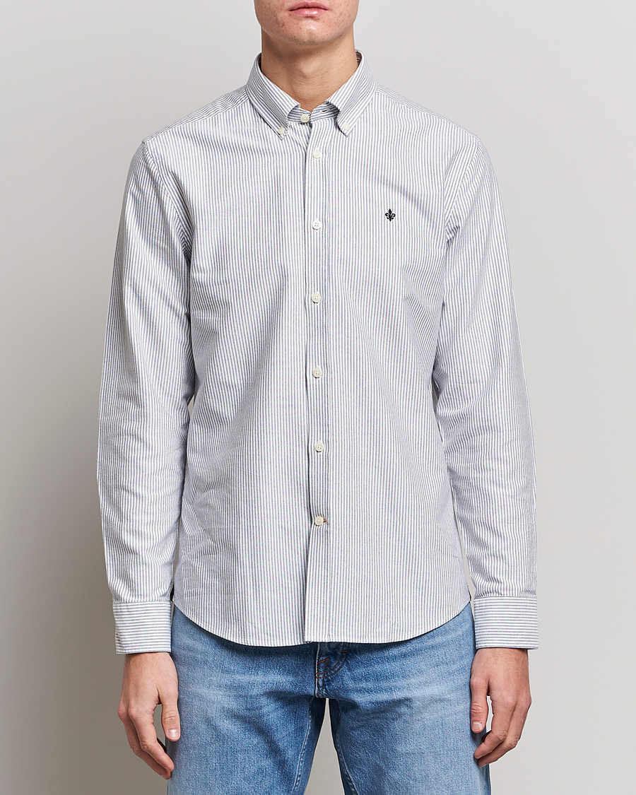 Men | Shirts | Morris | Douglas Oxford Striped Shirt Blue