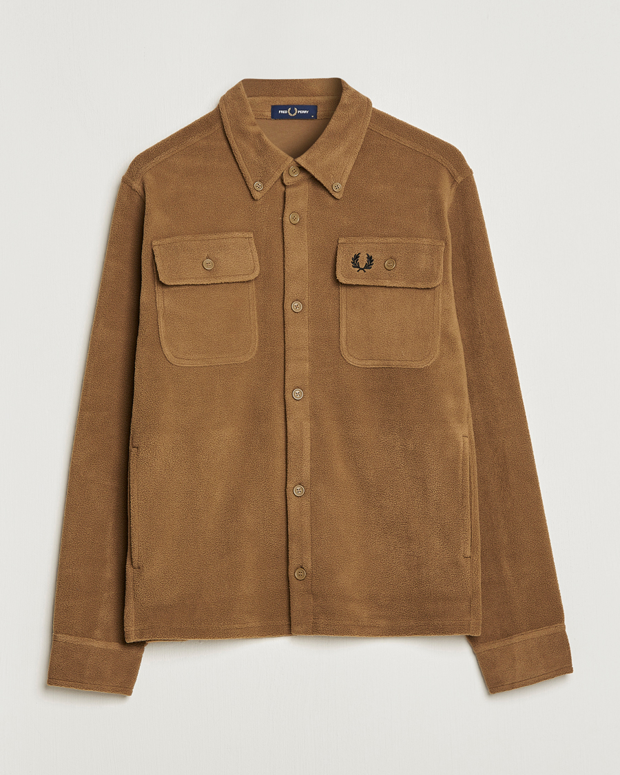 Men | Shirts | Fred Perry | Fleece Overshirt Shadded Stone
