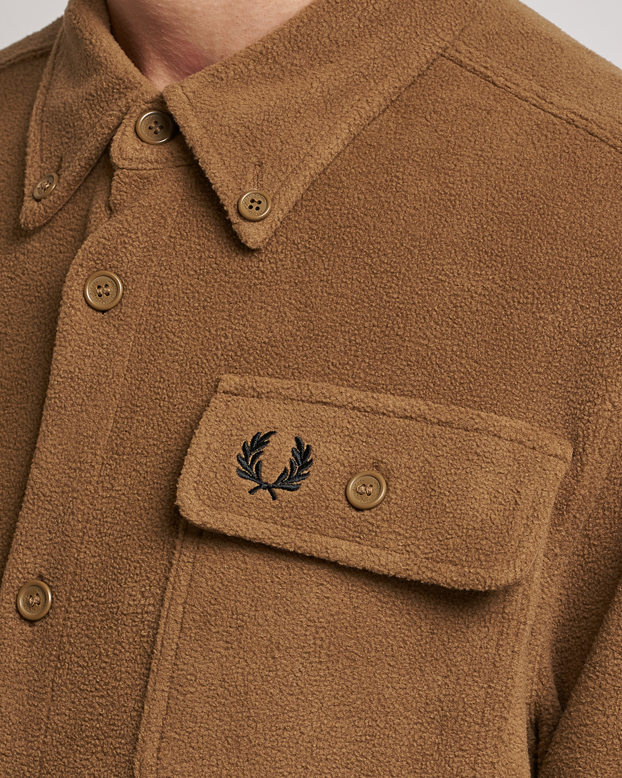 Men | Shirts | Fred Perry | Fleece Overshirt Shadded Stone