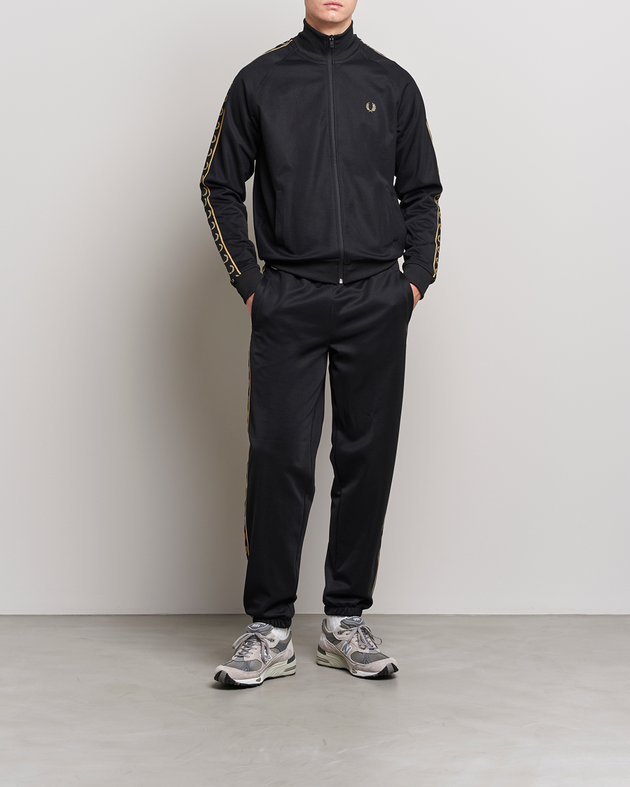 Men | Sweaters & Knitwear | Fred Perry | Taped Track Jacket Black