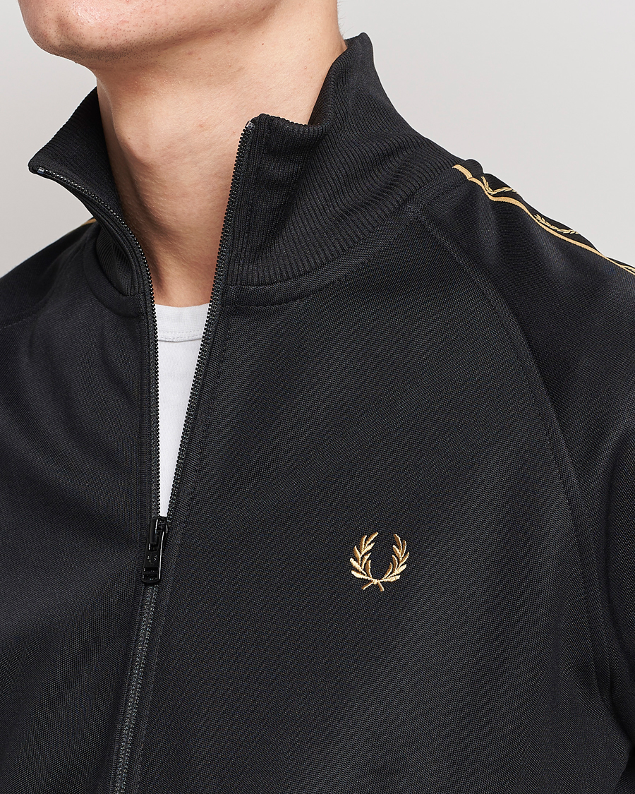 Men | Sweaters & Knitwear | Fred Perry | Taped Track Jacket Black