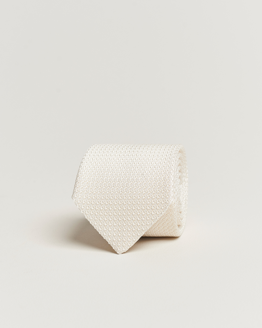 Men | Ties | Amanda Christensen | Silk Grenadine 8 cm Tie White