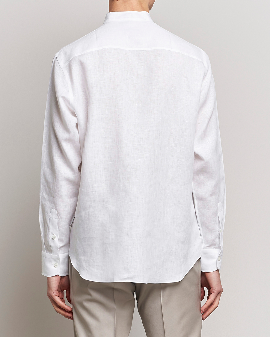Men | Shirts | Brioni | Linen Guru Collar Shirt White