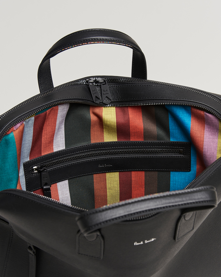 Paul Smith Leather Double Zip Shoulder Bag Black at CareOfCarl.com