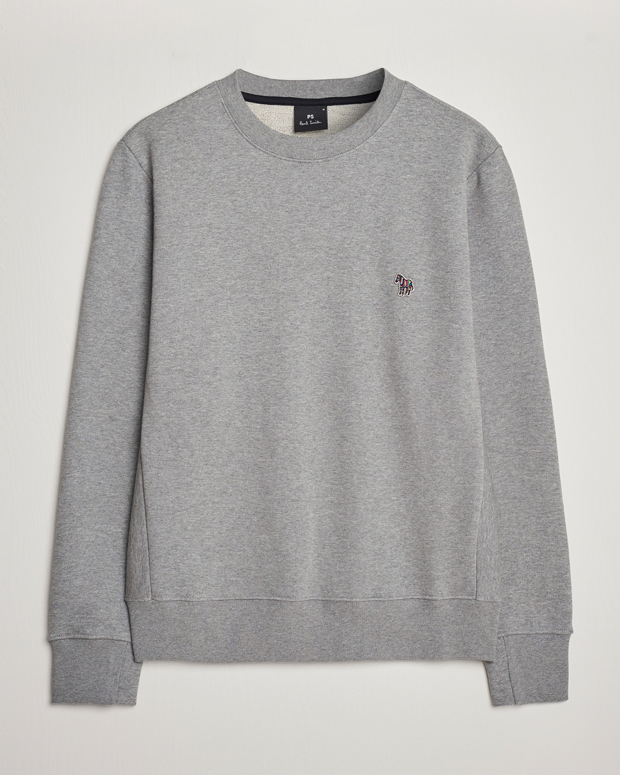Men | Sweaters & Knitwear | PS Paul Smith | Zebra Organic Cotton Sweatshirt Grey Melange