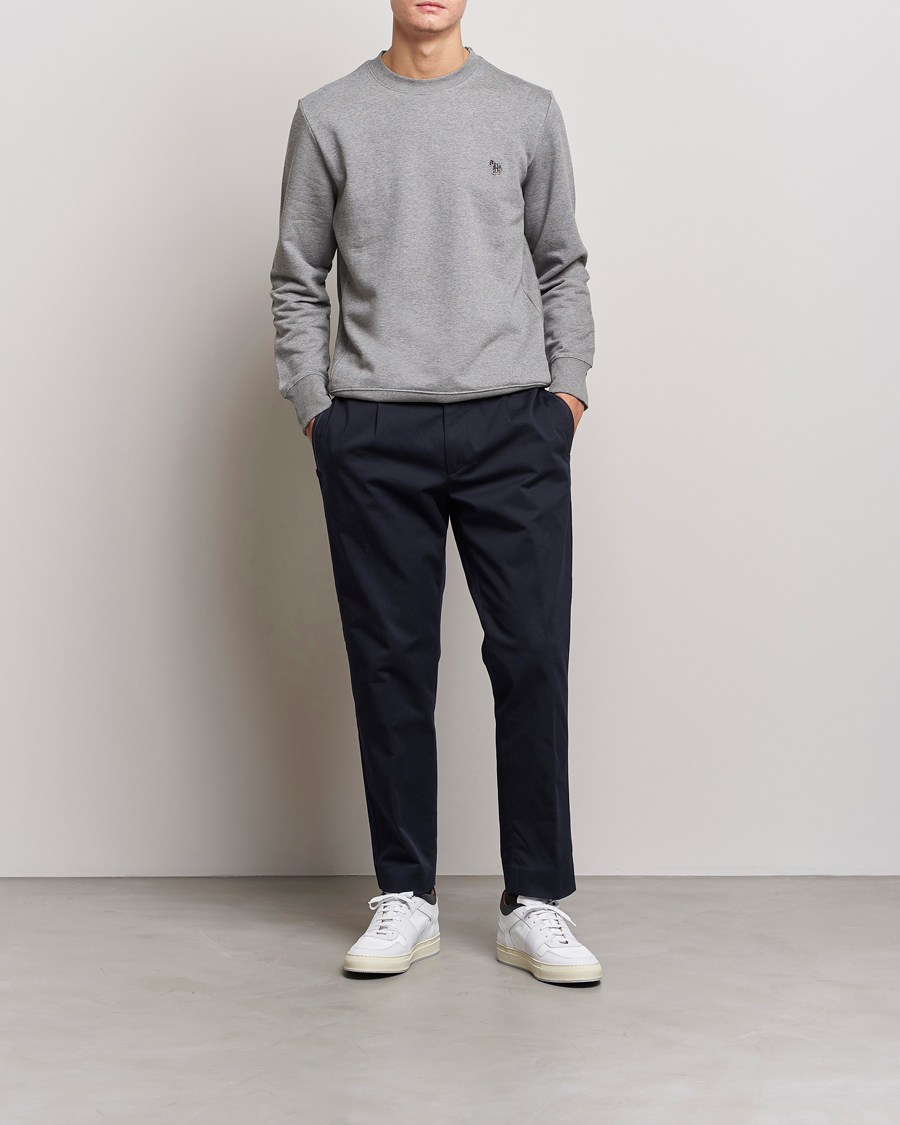 Men | Sweaters & Knitwear | PS Paul Smith | Zebra Organic Cotton Sweatshirt Grey Melange