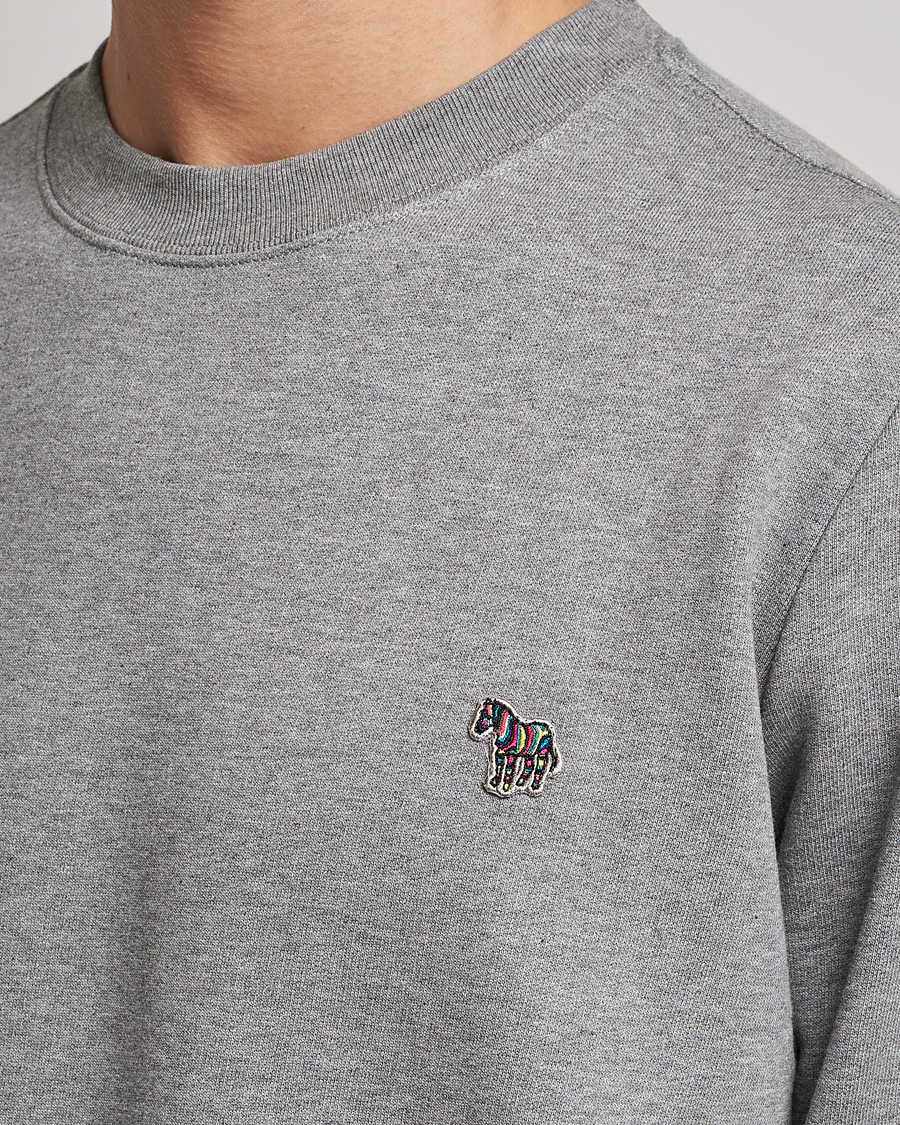 Men | Sweaters & Knitwear | PS Paul Smith | Zebra Organic Cotton Sweatshirt Grey Melange