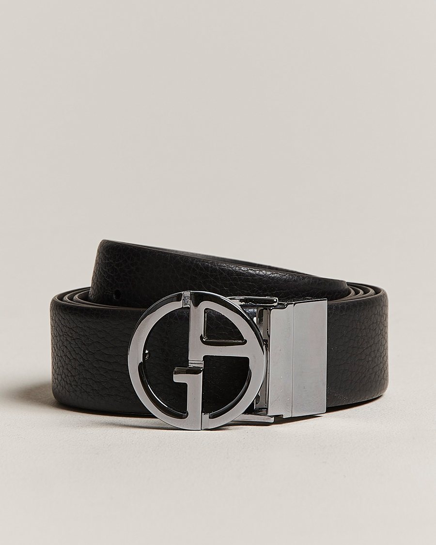 Men | Giorgio Armani Reversible Leather Belt Black | Giorgio Armani | Reversible Leather Belt Black