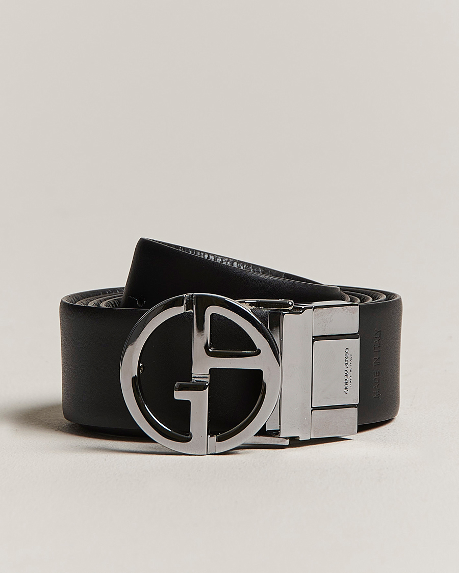 Men | Giorgio Armani Reversible Leather Belt Black | Giorgio Armani | Reversible Leather Belt Black