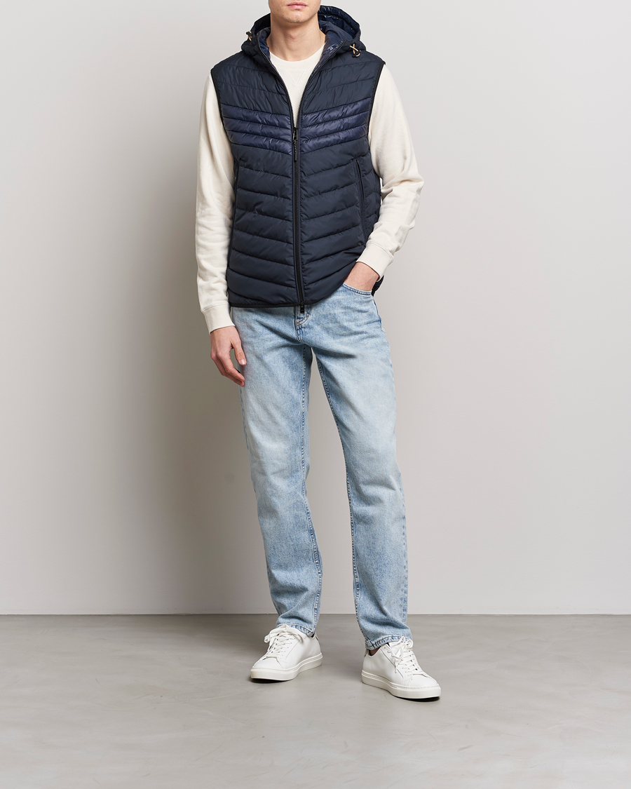 Men | Gilets | BOSS BLACK | Coviltra Down Hooded Vest Dark Blue