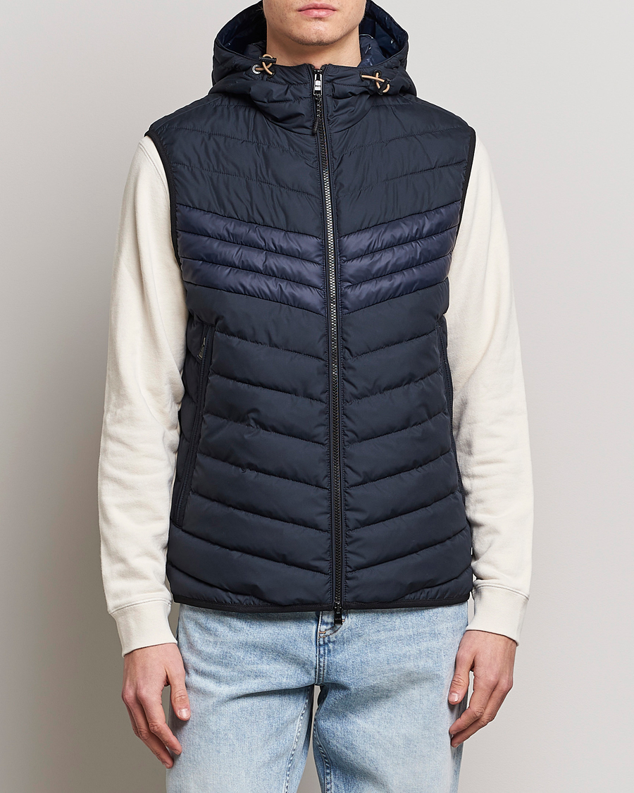 Men | Gilets | BOSS BLACK | Coviltra Down Hooded Vest Dark Blue