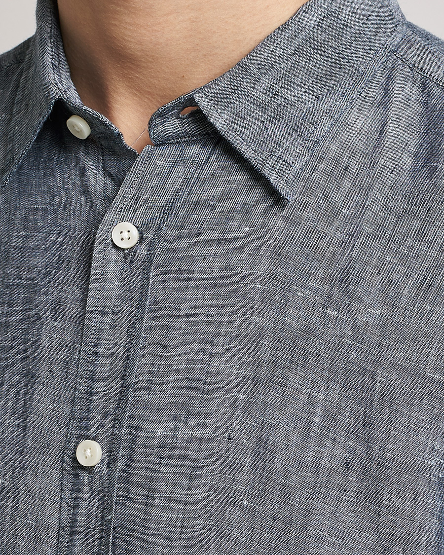 Men | Shirts | BOSS BLACK | Liam Linen Shirt Dark Blue