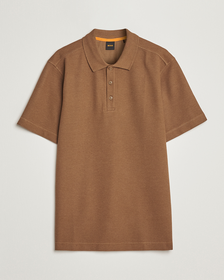 Men | Polo Shirts | BOSS ORANGE | Petempesto Knitted Polo Open Beige