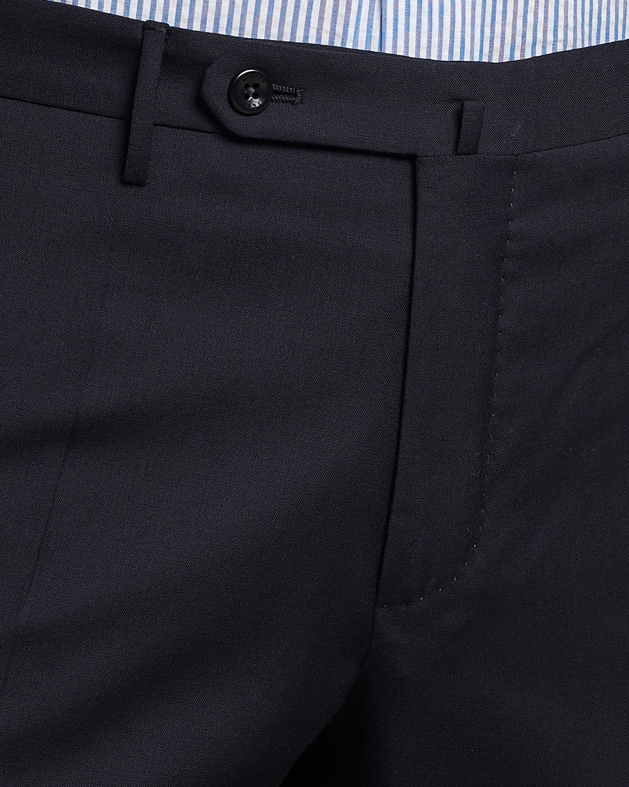 Men | Trousers | Incotex | Slim Fit Tropical Wool Trousers Navy