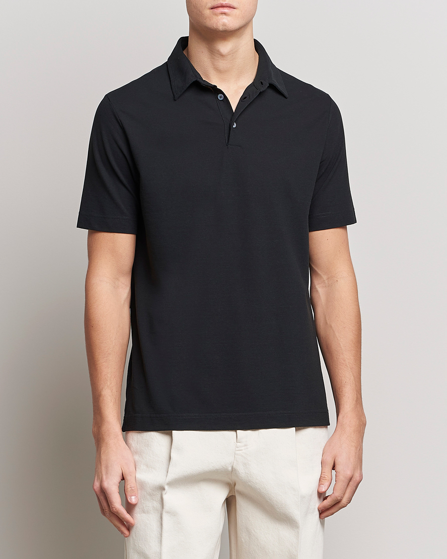 Men | Polo Shirts | Zanone | Ice Cotton Polo Black