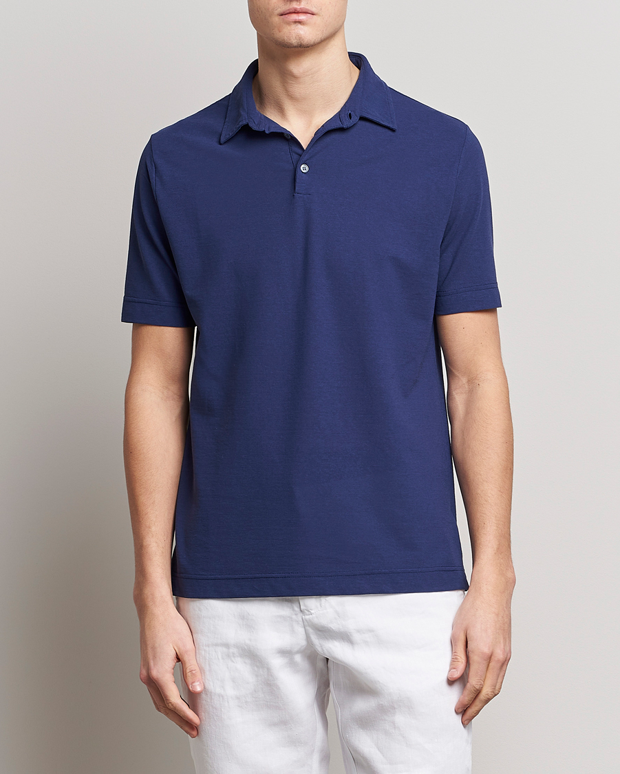Men | Polo Shirts | Zanone | Ice Cotton Polo Electric Blue