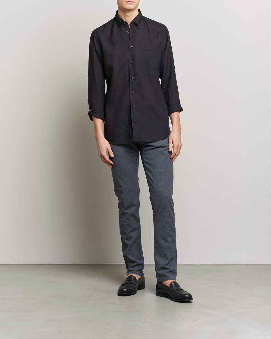 Men | Trousers | Incotex | Slim Fit Overdyed Pattern Slacks Grey
