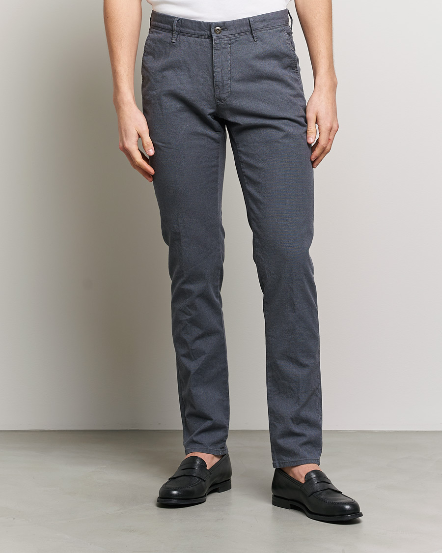 Men | Trousers | Incotex | Slim Fit Overdyed Pattern Slacks Grey