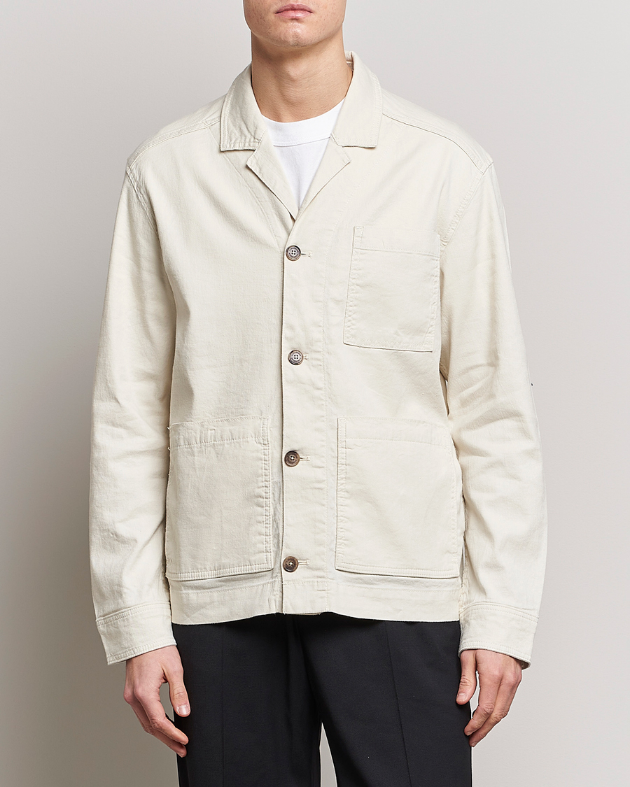 Men | Shirts | J.Lindeberg | Errol Linen/Cotton Workwear Overshirt Turtledove