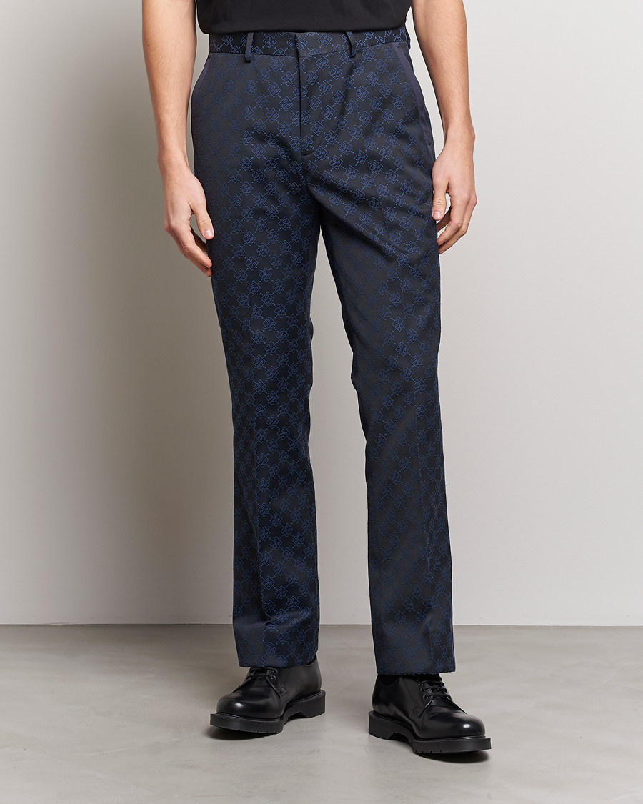 Men | Trousers | J.Lindeberg | Gomor JL Jacquard Trousers Navy