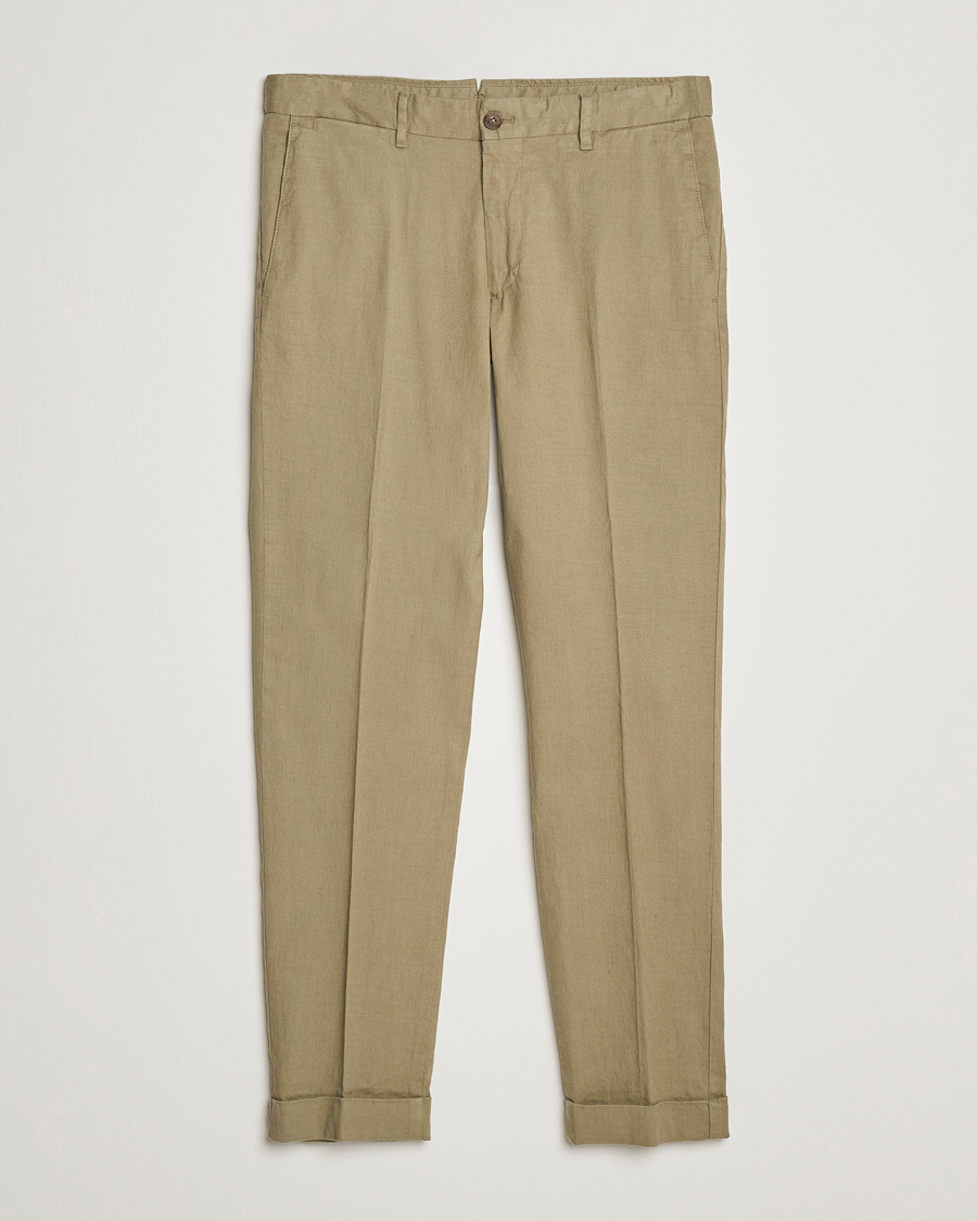 Men | Trousers | J.Lindeberg | Grant Stretch Cotton/Linen Trousers Aloe