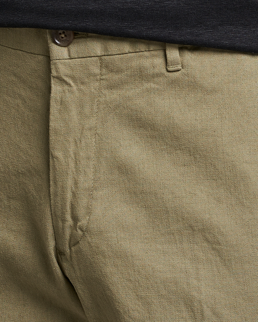 Men | Trousers | J.Lindeberg | Grant Stretch Cotton/Linen Trousers Aloe