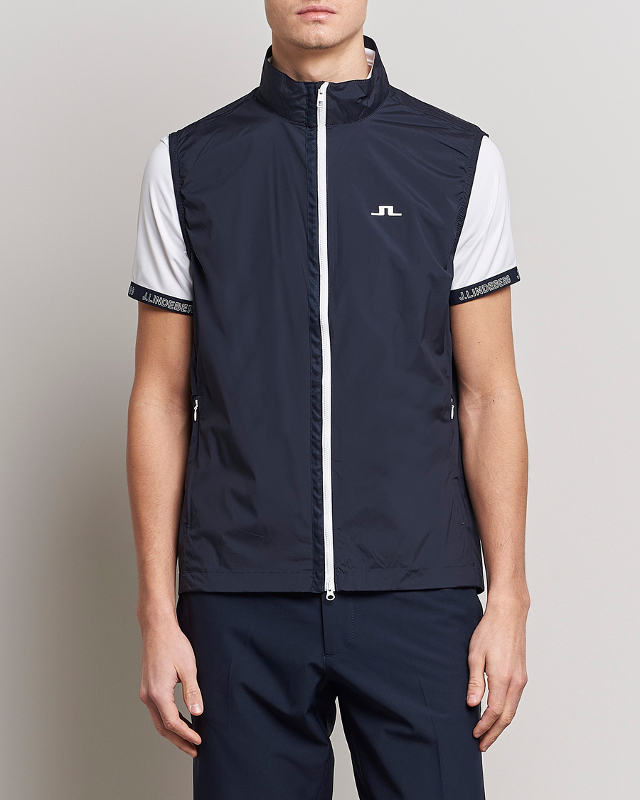 Men | Gilets | J.Lindeberg | Ash Light Packable Vest Navy